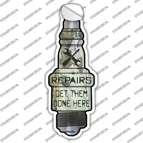 Repair Novelty Spark Plug Sticker Decal