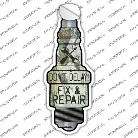 Fix and Repair Novelty Spark Plug Sticker Decal