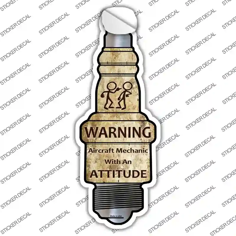 Aircraft Mechanic Novelty Spark Plug Sticker Decal