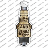 Grease And Gears Novelty Spark Plug Sticker Decal