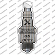 Airplane Mechanic On Duty Novelty Spark Plug Sticker Decal
