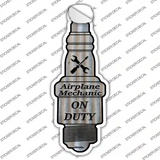 Airplane Mechanic On Duty Novelty Spark Plug Sticker Decal