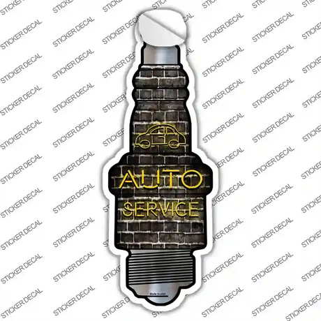 Auto Service Novelty Spark Plug Sticker Decal