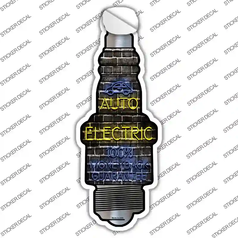 Auto Electric Novelty Spark Plug Sticker Decal