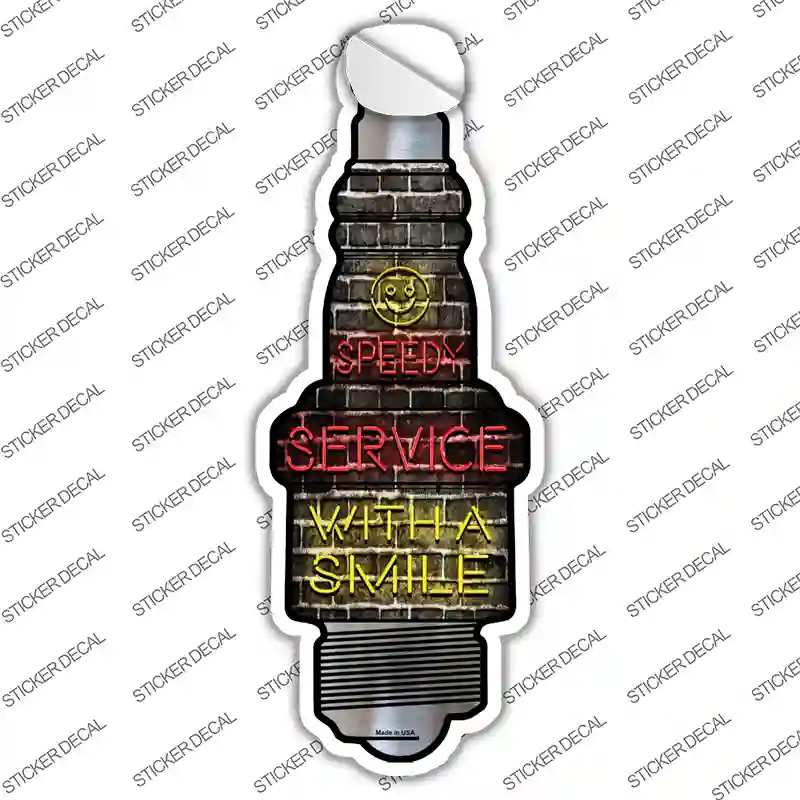 Speedy Service Novelty Spark Plug Sticker Decal