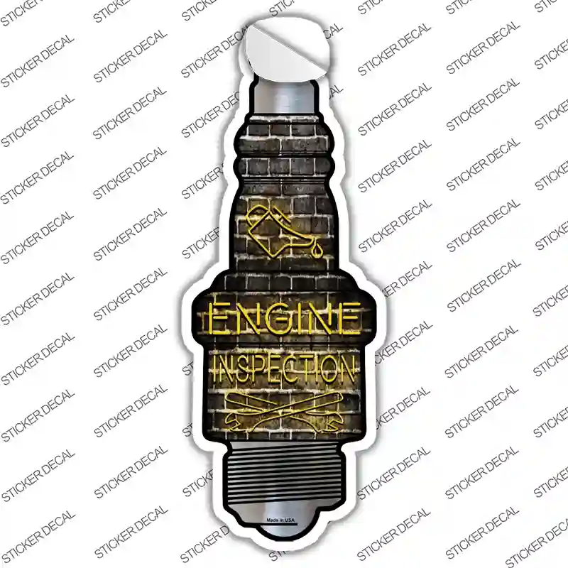 Engine Inspection Novelty Spark Plug Sticker Decal