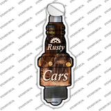 Rusty Cars Novelty Spark Plug Sticker Decal