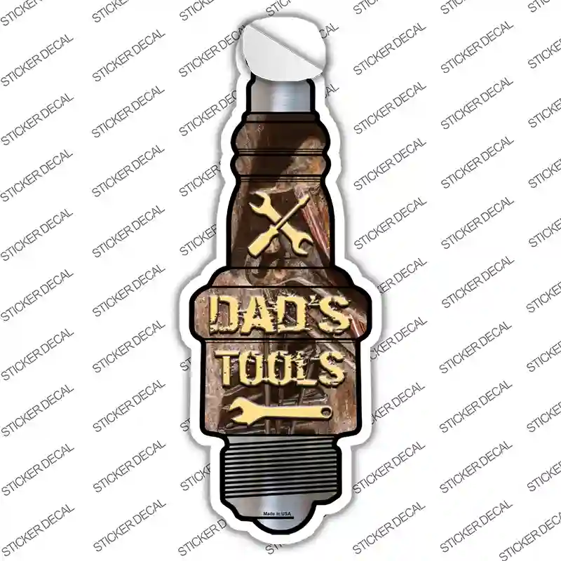 Dads Tools Novelty Spark Plug Sticker Decal