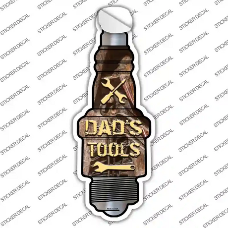 Dads Tools Novelty Spark Plug Sticker Decal
