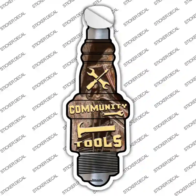 Community Tools Novelty Spark Plug Sticker Decal