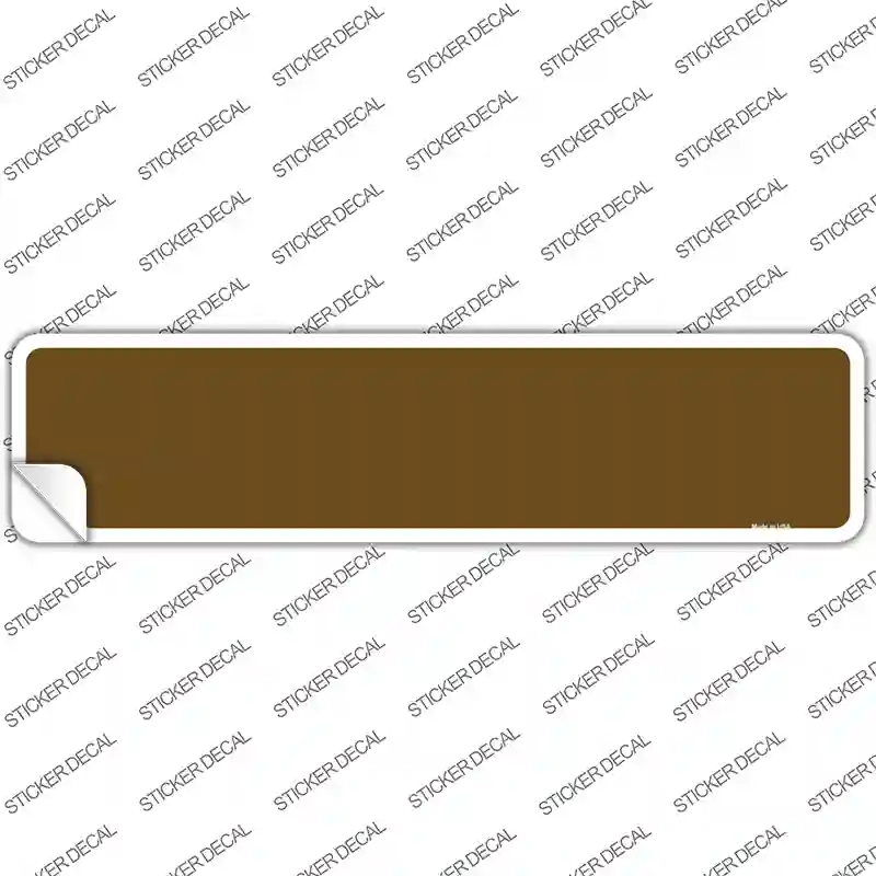 Brown Solid Blank Novelty Narrow Sticker Decal