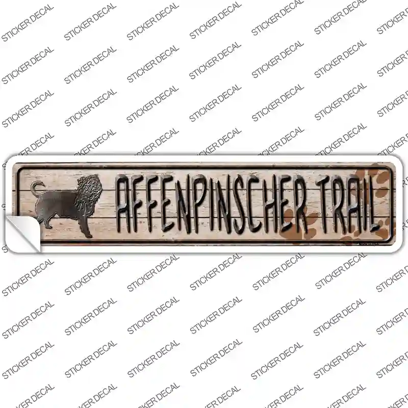 Affenpinscher Trail Novelty Narrow Sticker Decal