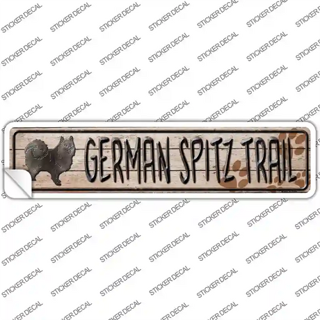 German Spitz Trail Novelty Narrow Sticker Decal