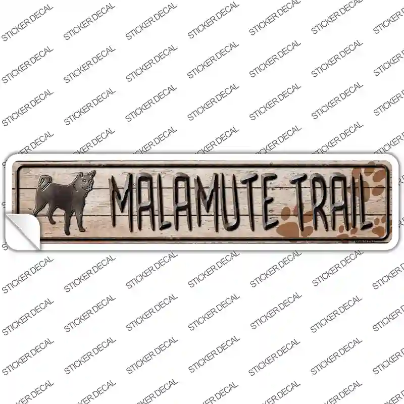 Malamute Trail Novelty Narrow Sticker Decal