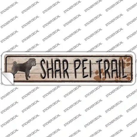 Shar Pei Trail Novelty Narrow Sticker Decal