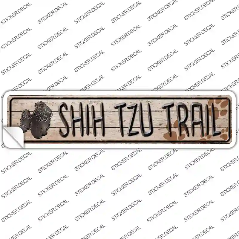 Shih Tzu Trail Novelty Narrow Sticker Decal