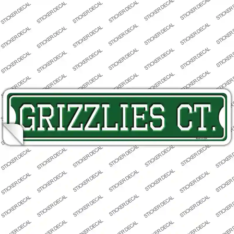 Grizzlies Ct Novelty Narrow Sticker Decal