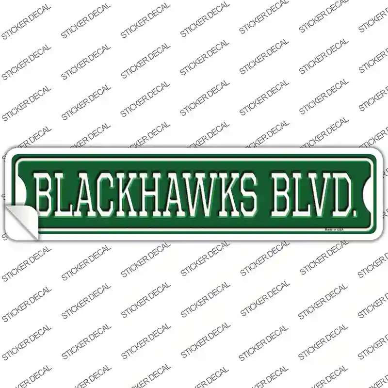 Blackhawks Blvd Novelty Narrow Sticker Decal