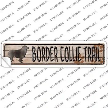 Border Collie Trail Novelty Narrow Sticker Decal