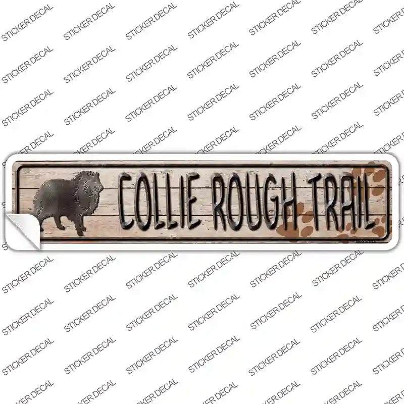 Collie Rough Trail Novelty Narrow Sticker Decal