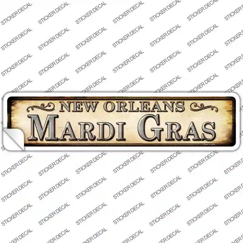 Mardi Gras New Orleans Novelty Narrow Sticker Decal