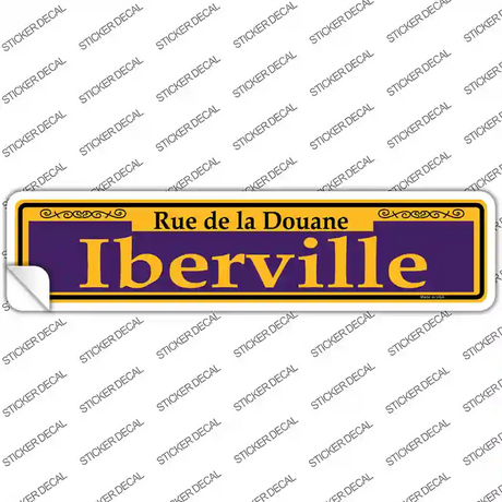 Iberville Purple Novelty Narrow Sticker Decal