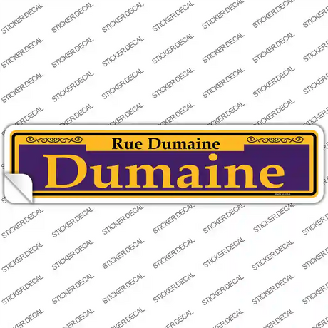 Dumaine Purple Novelty Narrow Sticker Decal