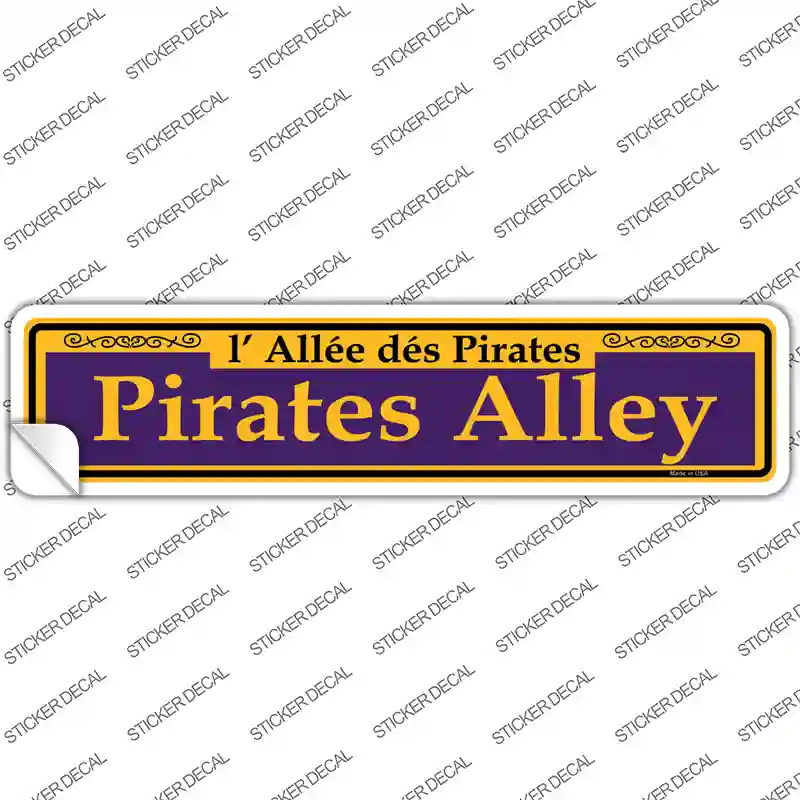 Pirates Alley Purple Novelty Narrow Sticker Decal