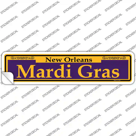 Mardi Gras Purple Novelty Narrow Sticker Decal