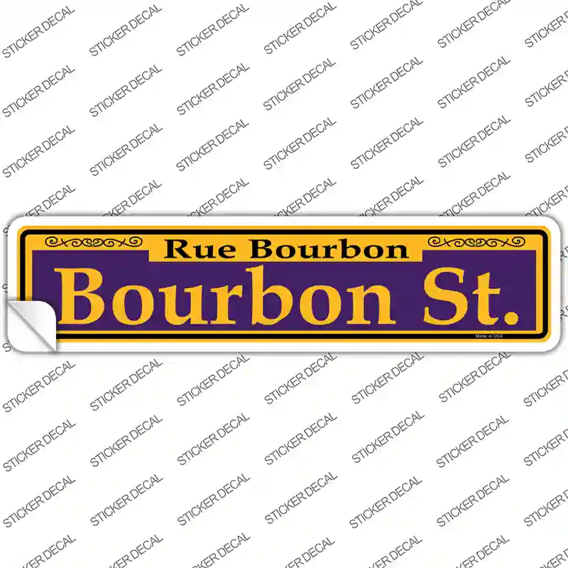 Bourbon St. Purple Novelty Narrow Sticker Decal