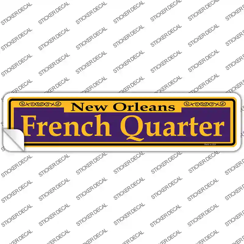 French Quarter Purple Novelty Narrow Sticker Decal