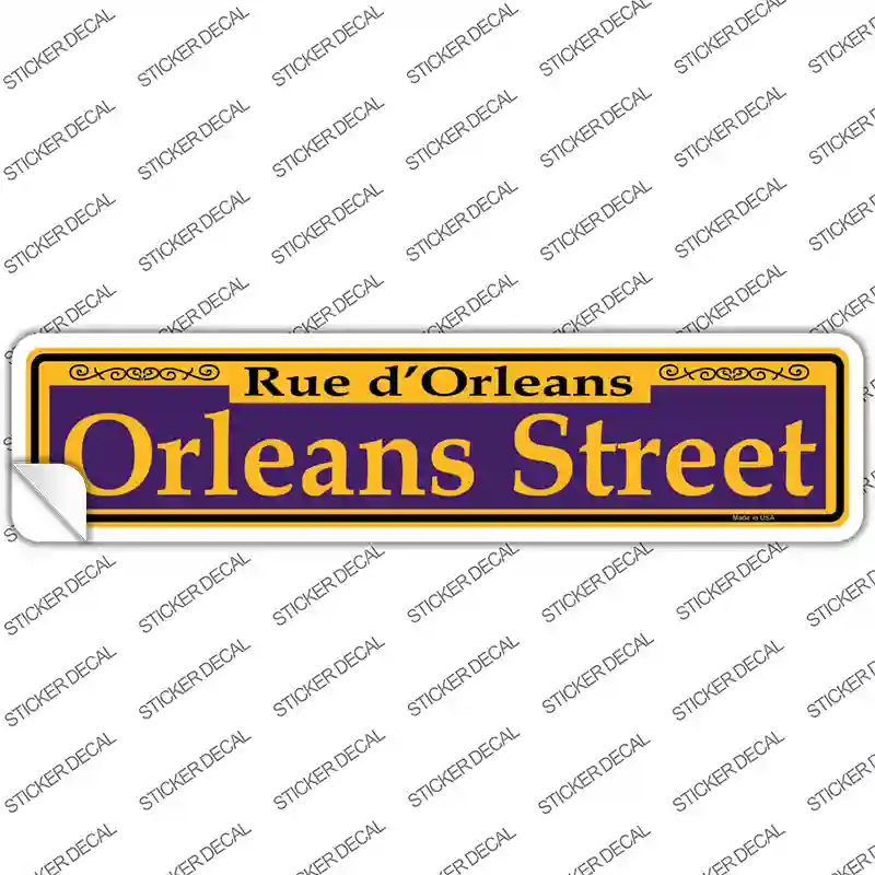 Orleans Street Purple Novelty Narrow Sticker Decal