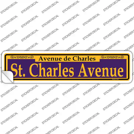 St. Charles Avenue Purple Novelty Narrow Sticker Decal