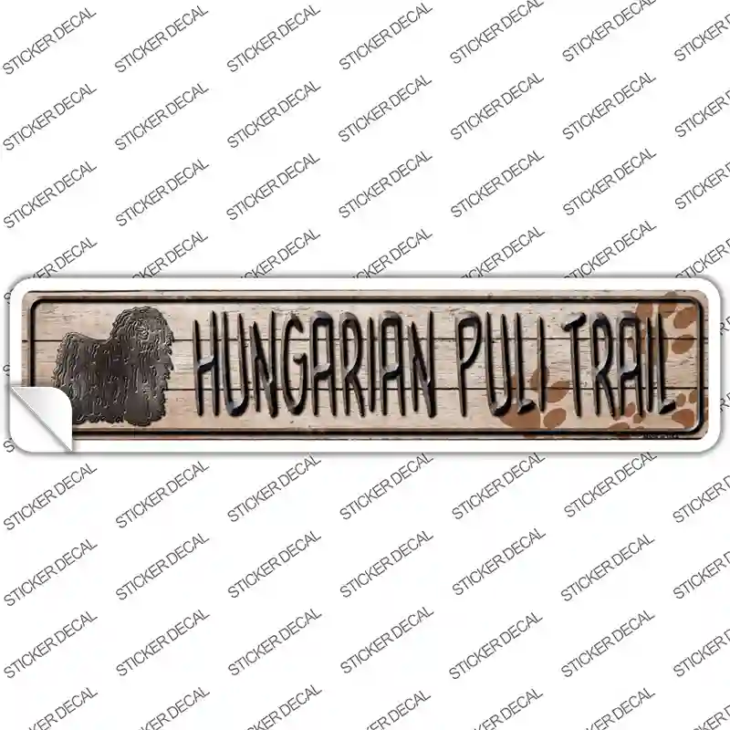 Hungarian Puli Trail Novelty Narrow Sticker Decal