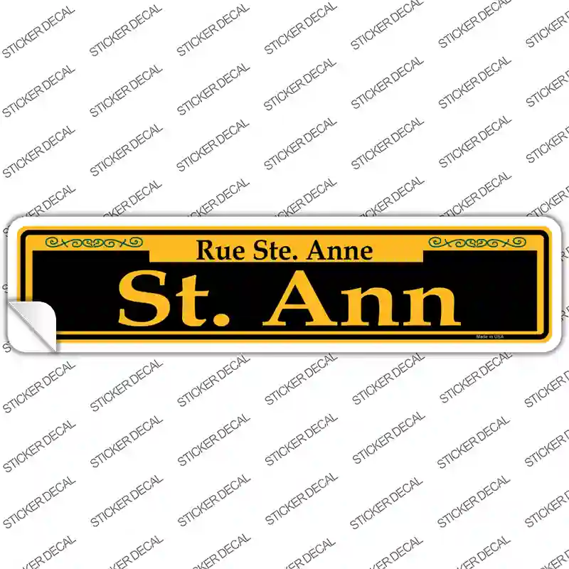 St. Ann Yellow Novelty Narrow Sticker Decal