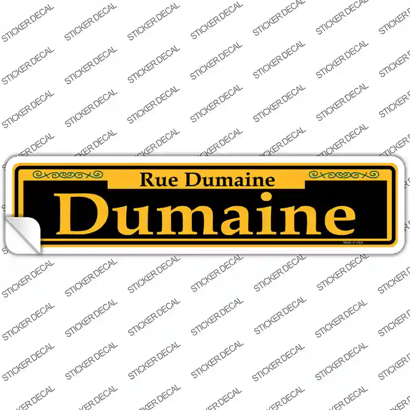 Dumaine Yellow Novelty Narrow Sticker Decal