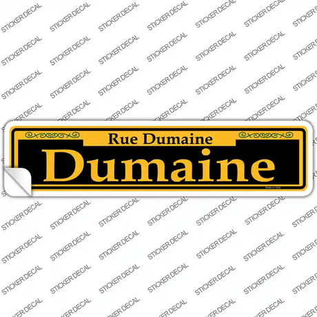 Dumaine Yellow Novelty Narrow Sticker Decal