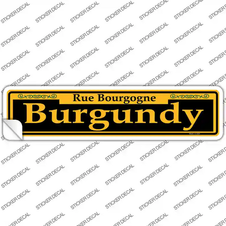 Burgundy Yellow Novelty Narrow Sticker Decal