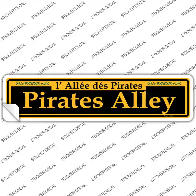 Pirates Alley Yellow Novelty Narrow Sticker Decal