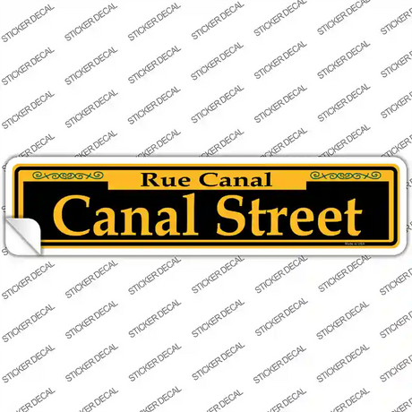 Canal Street Yellow Novelty Narrow Sticker Decal