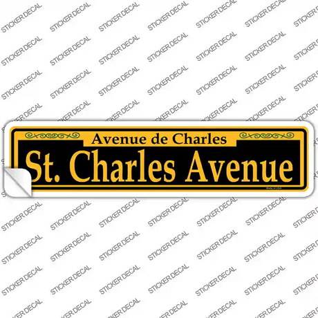 St. Charles Avenue Yellow Novelty Narrow Sticker Decal