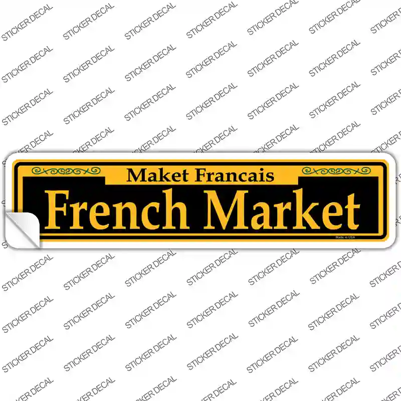 French Market Yellow Novelty Narrow Sticker Decal
