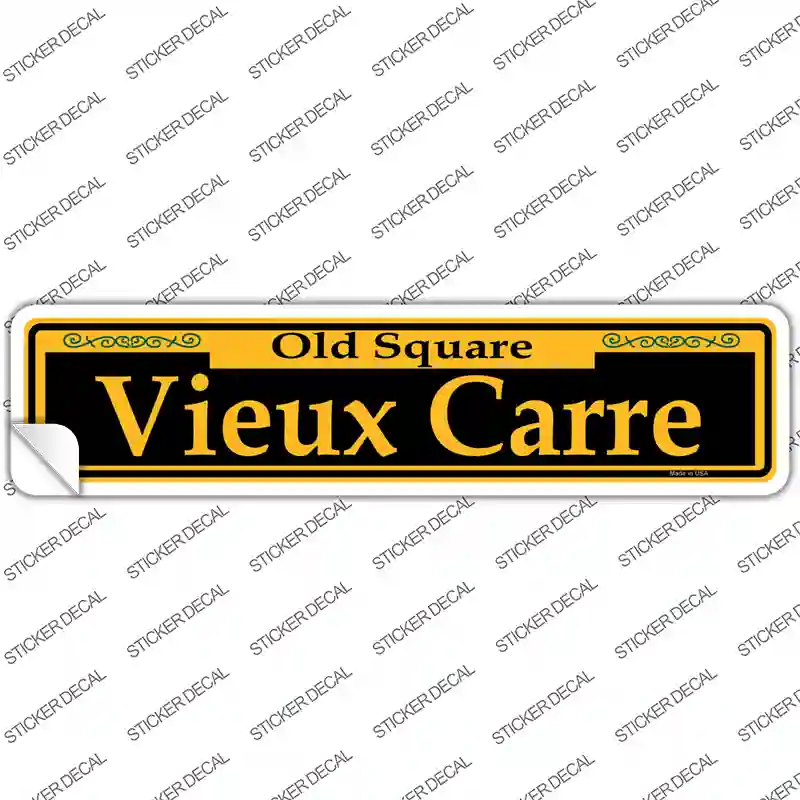 Vieux Carre Yellow Novelty Narrow Sticker Decal