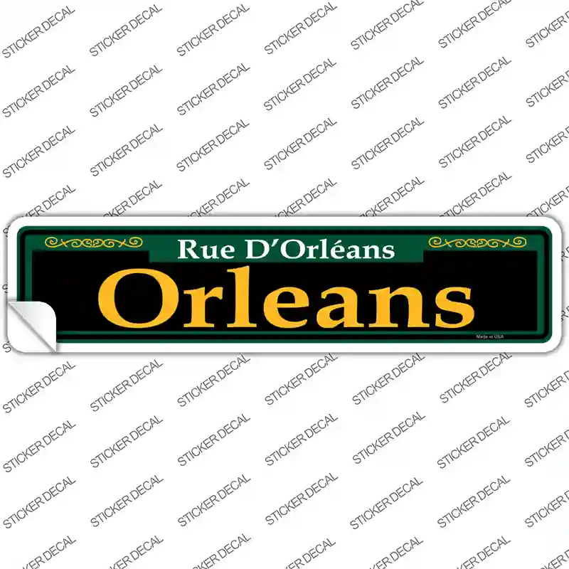 Orleans Green Novelty Narrow Sticker Decal