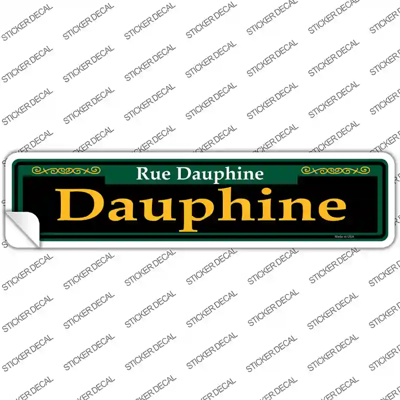 Dauphine Green Novelty Narrow Sticker Decal