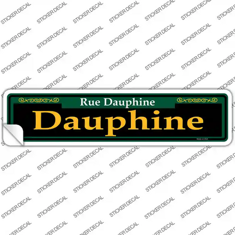 Dauphine Green Novelty Narrow Sticker Decal