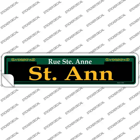 St. Ann Green Novelty Narrow Sticker Decal
