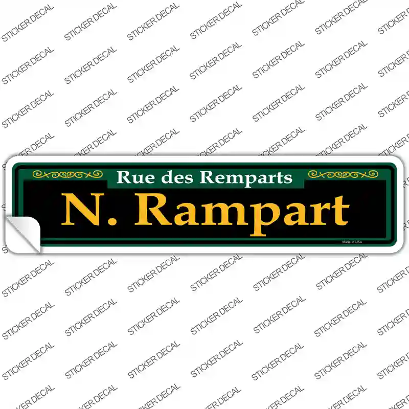 N. Rampart Green Novelty Narrow Sticker Decal