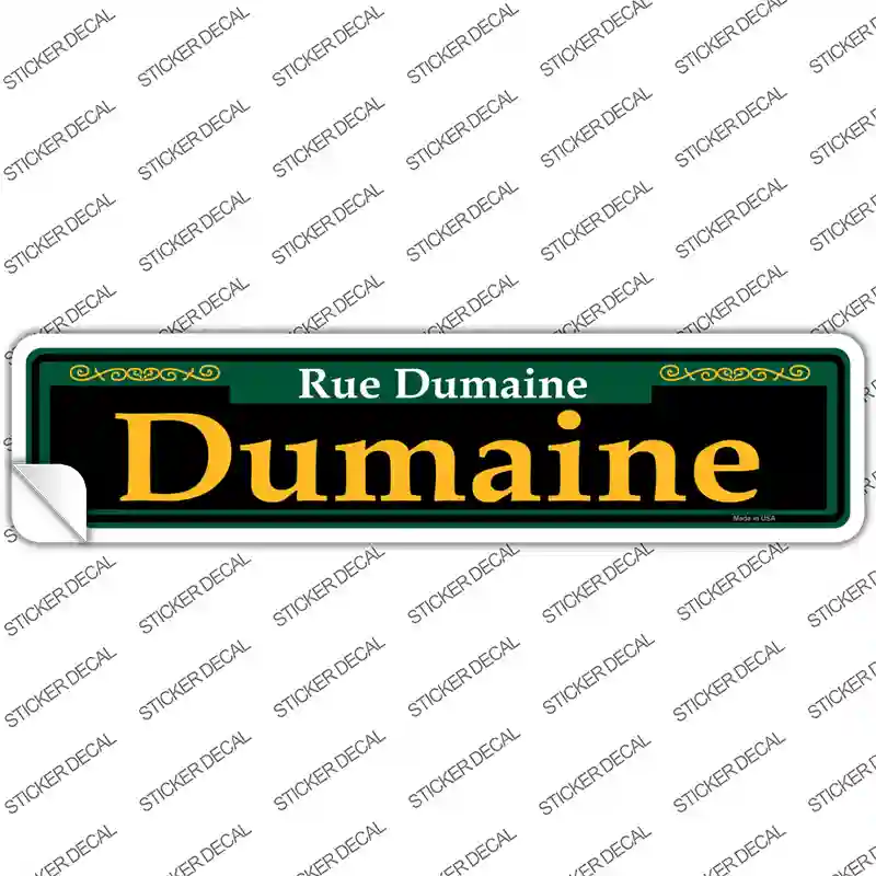 Dumaine Green Novelty Narrow Sticker Decal