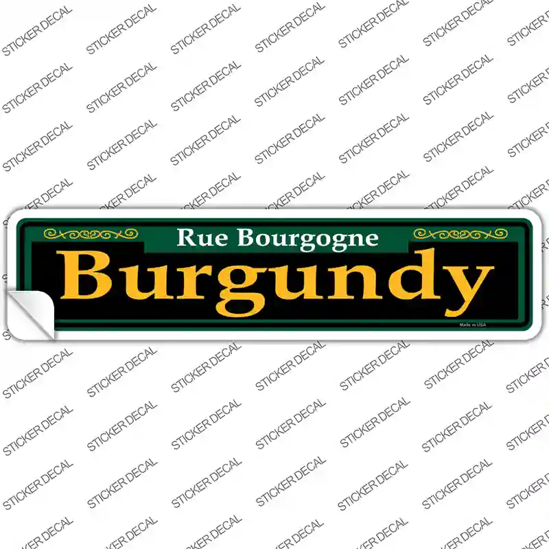Burgundy Green Novelty Narrow Sticker Decal